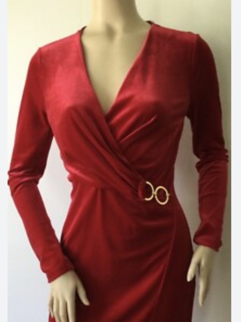 NWT TAHARI Maureen Velour Red Dress